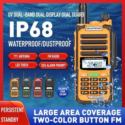 Купить 2024 New Arrival Baofeng UV-98 Pro 10W Output Power IP67 Waterproof Dual Band Two Way Radio Walkie Talkie онлайн изготовление